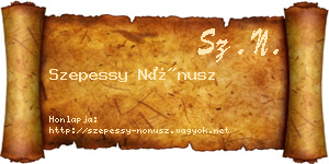 Szepessy Nónusz névjegykártya
